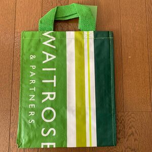 イギリス ロンドン　王室御用達　Waitrose ウエイトローズ 仕切り付きエコバッグ トートバッグ ビニールバッグ