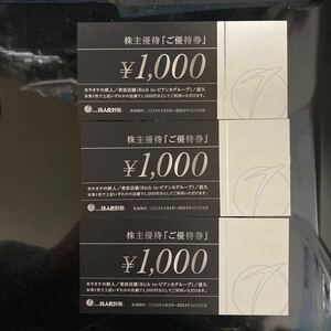 鉄人化計画株主優待券1000円X3枚=3000円分