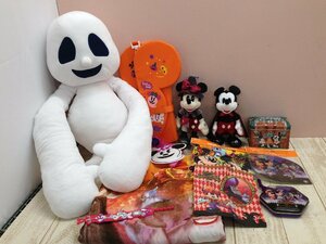 ◇ディズニー 《大量セット》ハロウィングッズ 12点 ミッキーミニーぬいぐるみバッジ ゴーストぬいぐるみ他 6L102 【大型】