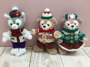 ◇ディズニー TDS ダッフィー シェリーメイ ジェラトーニ ぬいぐるみバッジ 3点 クリスマス 7L13 【60】