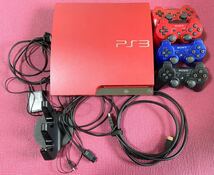 【動作確認良好】【初期化済】PS3 320GB CECH-3000B スカーレット・レッド SONY ソニー コントローラー _画像1