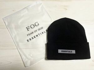 essentials エッセンシャルズ fear of god フィアオブゴッド ニット ビーニー ユニセックス メンズ レディース ニット帽 黒