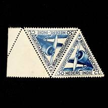 オランダ植民地期　東インド発行「飛行機 - パンダー S-4 ポストイェーガー」１９３３年１２月1１日発行 未使用切手_画像1