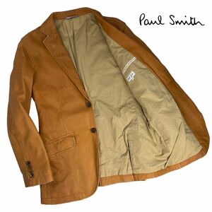 人気 Paul Smith LONDON ポールスミス ロンドン 2Bレザーテーラードジャケット サイズM キャメル ブラウン 美シルエット 羊革 スレ有 A2265