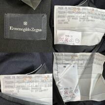 定価20万超 極美品 Ermenegildo Zegna エルメネジルド ゼニア スーツ セットアップ サイズ48/L相当 黒に近いチャコールグレー 希少 A2270_画像10