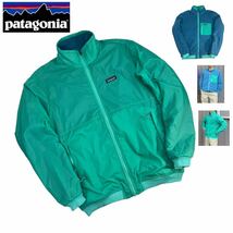 新品同様 PATAGONIA パタゴニア リバーシブル シェルド マイクロディニ ジャケット サイズM Fresh Teal 即完売 人気 極美品 人気 A2275_画像1