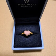 【新品未使用】WEDGWOOD　ピンク　リング　約12号　指輪　ウェッジウッド　Pink Jasper　Ring　heart　GP　ピンクジャスパー_画像1