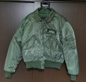 ALPHA INDUSTRIES アルファインダストリーズ ジャケット MA-1 フライトジャケット ミリタリー カーキ メンズ　Lサイズ