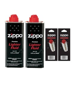 ZIPPO オイル 小缶 2本+フリント2本セット