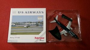 0214T6■航空模型■1/200ボーイングB737-400/USエアウェイズ【HERPA】プラ製/航空機/ジャンボジェット【ゆ80】