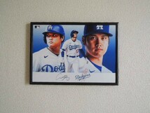 A4 額付き ポスター 大谷翔平 shohei ohtani ドジャース サインアート LA フォトフレーム_画像5