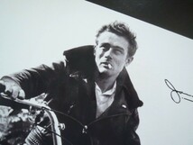 A4 額付き ポスター ジェームズディーン James Dean バイク トライアンフ 写真 サイン フォトフレーム 額装済み_画像2