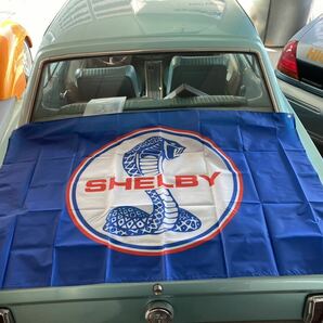 SHELBY ロゴ フォード コブラ バーナー フラッグ 旗 ガレージ アメリカン 装飾 看板 旗 グッツ ポスター インテリア 150×90 通し4つの画像1