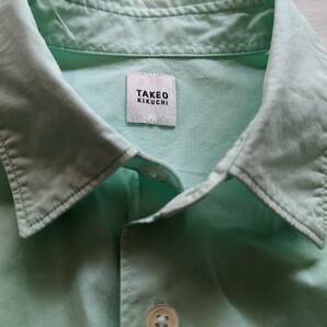 送料無料 TAKEO KIKUCHI タケオキクチ ペパーミントグリーン ワークシャツ ワンポイント 刺繍 七分袖 シャツ SHOP TKの画像2