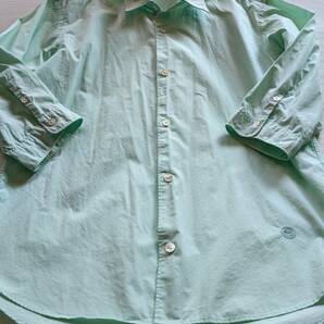 送料無料 TAKEO KIKUCHI タケオキクチ ペパーミントグリーン ワークシャツ ワンポイント 刺繍 七分袖 シャツ SHOP TKの画像4