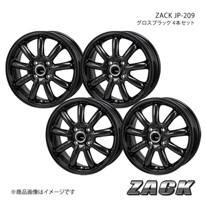 ZACK JP-209 アトレー/アトレーデッキバン S700V/710V 2021/12～ アルミホイール4本セット 【12×4.0B 4-100 +42 グロスブラック】