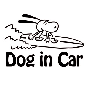 66 送料無料　Dog in Car 白　ステッカー　カッティングシール　ドッグインカー