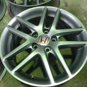 Ж【小樽店】店頭引取大歓迎♪CL7アコードユーロR純正【17×7J+55 1143/5H】DC5、FD2等タイプRにもどうぞ♪レーシーな赤文字キャップ♪ Жの画像2