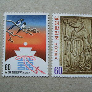 韓国 １９８２年 年賀切手 ２種完 未使用美品の画像1