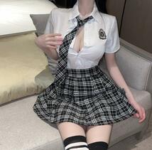 超可愛いベビードール　青春　学生制服「スカート?トップス?ネクタイ３点セット」コスチューム　コスプレ衣装_画像2