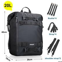 ラインストーンowalk-バイクリアシートバッグ 防水ラゲッジパック 多機能バンパー 10l/20l/30l_画像7