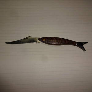 SEKI-JAPANフォールディングナイフ　柄が魚モチーフ　全長21.2ｃｍ