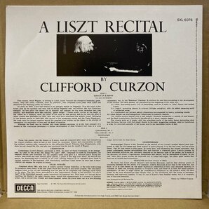 ★CURZON クリフォード・カーゾン / LISZT RECITAL / SXL6076 / リイシュー重量盤★送料着払い★URTの画像2