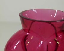 [IM] イギリス製　花瓶　クランベリーガラス　ゴールドルビーガラス　アンティーク　1900年前後　金赤　ヴィンテージ　一輪挿し_画像7