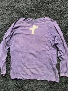 Undercover 96SS Cross knitted purple jonio reverse side .