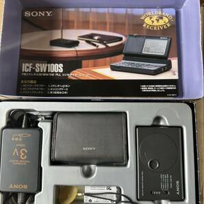 ★SONY ICF-SW100S FMステレオ/SW/MW/LW PLLシンセサイザーレシーバー 電波ラジオ 取扱説明書付きの画像1