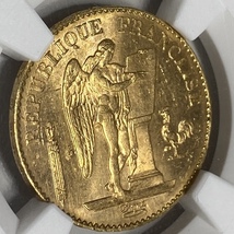 【プレゼント付き】１３０年前の 1893年フランス お守りの金貨 ラッキーエンゼル 彫刻家を守った 0.900gold 6.45g ms6４アンティークコイン_画像5