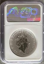 　　　【一円スタート】　　　準最高鑑定 イギリス イングランドのライオン 2022年 2オンス 5ポンド 銀貨 NGC MS69 First Releases 　　　_画像3