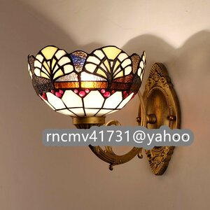 「81SHOP」 ステンドランプ ステンドグラス ウォールライト 花柄 壁掛け照明 レトロな雰囲気 ティファニー ランプ