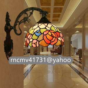 「81SHOP」 芸術品ウォールライト花柄 照明 ステンドランプ ステンドグラス アンティーク レトロな雰囲気 ティファニー 室内装飾