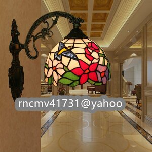「81SHOP」 ウォールライト花柄 照明 ステンドランプ ステンドグラス アンティーク レトロな雰囲気 ティファニー 室内装飾