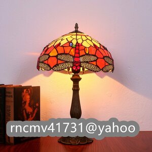 「81SHOP」 デスクライト ステンドランプ ステンドグラス 花柄 レトロな雰囲気 ティファニー技法 室内装飾 照明 ランプ