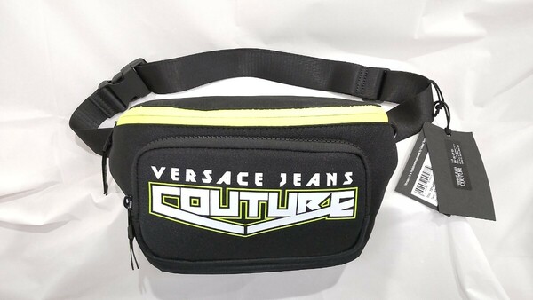 VERSACE JEANS COUTURE ヴェルサーチジーンズクチュール ボディバッグ ブラック ※発送まで約7～9日前後お時間をいただいております