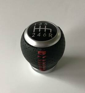 [ new goods ] Subaru original knob gear shift Impreza 6 speed 6MT real leather braid shift knob 