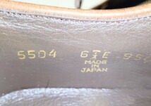 1円スタート ジョンストン&マフィー日本製造　ウイングチップ　革底　未使用　サイズUS 6.5　ブラウン　ビジネスシューズ_画像5