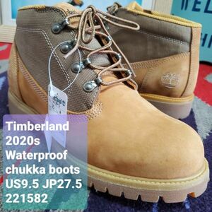 Timberlandティンバーランド■極美品 ヌバックレザー×メッシュ 防水 チャッカブーツ US9.5 JP27.5 ウォータープルーフ SOGO購入 定価18000