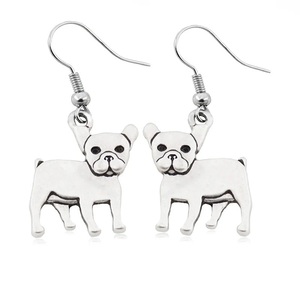 * French bru dog * earrings! silver * dog liking * pet love . house * accessory * present! gift * new goods unused goods * free shipping *