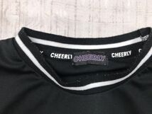 CHEERLY ギャル 韓国ストリート スポーツ K-POP クロップド トップス ジャージー 半袖Tシャツ レディース ポリエステル100% 160 黒_画像2