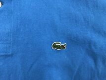 ラコステ LACOSTE レトロ トラッド CLASSIC FIT ペルー製 鹿の子 半袖ポロシャツ メンズ ロゴ刺繍 大きいサイズ 9 青_画像3
