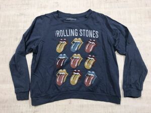 ザローリングストーンズ The Rolling Stones ロック バンド ネオグランジ Y2K 00s 古着 裾リブ 長袖Tシャツ カットソー レディース XL 紺