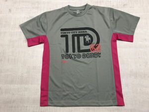 東京シティ競馬 大井競馬場 東京ダービー ギャンブル ジャージー 配色切替 半袖Tシャツ メンズ ポリエステル100% L グレー