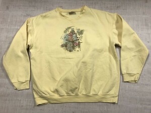 NORTHERN REFLECTIONS オールド アメカジ カントリー 90s 古着 Vネック プリント スウェット トレーナー メンズ 黄色