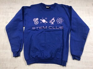 ヘインズ Hanes STEM CLUB オールド レトロ アメカジ カレッジ 90s US インポート古着 スウェット トレーナー メンズ S 青