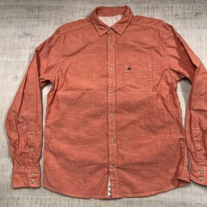 ディーゼル DIESEL ラグジュアリー ストリート サーフ 古着 コットン100% 長袖ワークシャツ メンズ S オレンジの画像1