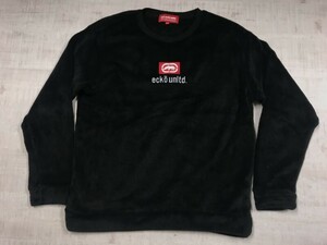 ecko unltd. エコーアンリミテッド ストリート ヒップホップ フリース トレーナー シャツ メンズ ポリエステル100% ロゴ刺繍 M 黒