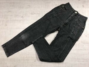 CAMEL ROAD キャメルロード 国産レトロ ハイウエスト テーパード ブラックデニム パンツ ジーンズ レディース ジップフライ 66-92 黒